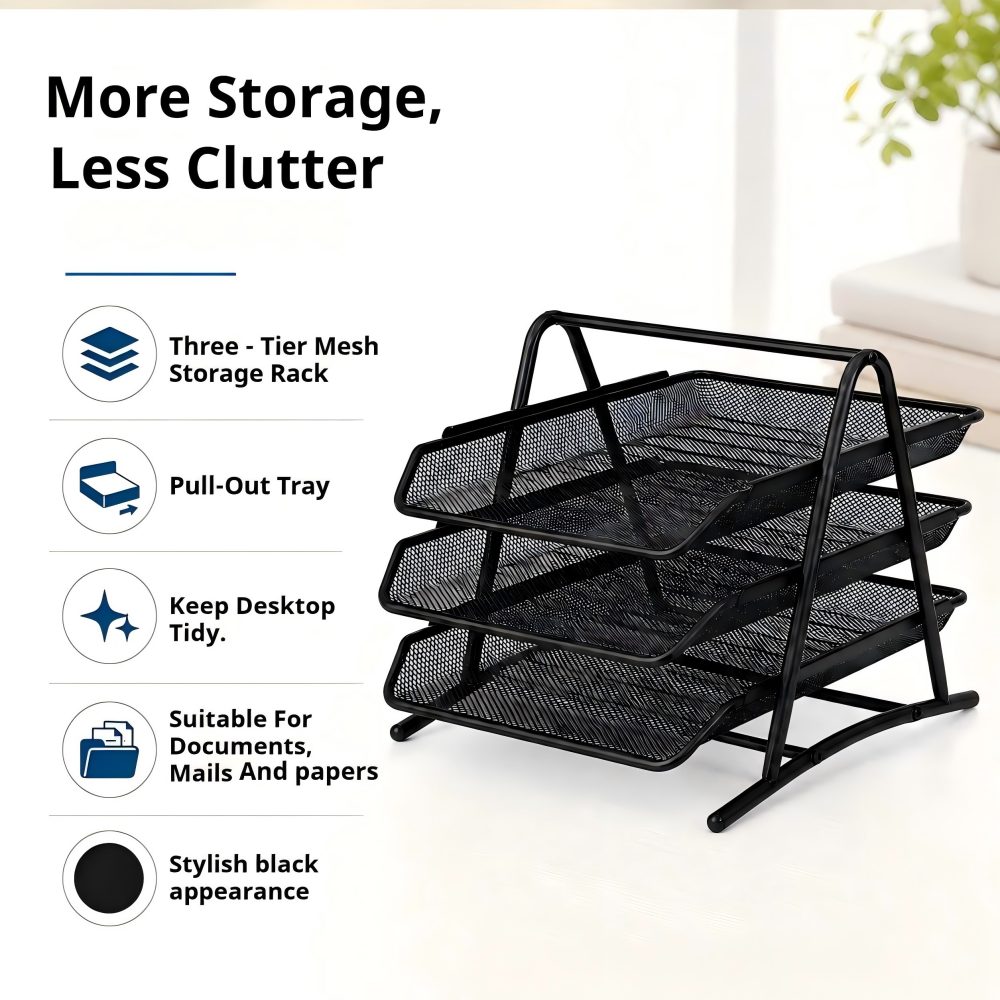 Paper Basket Mesh - Masaüstü Demir Fileli Dosya Düzenleyici, 3-4