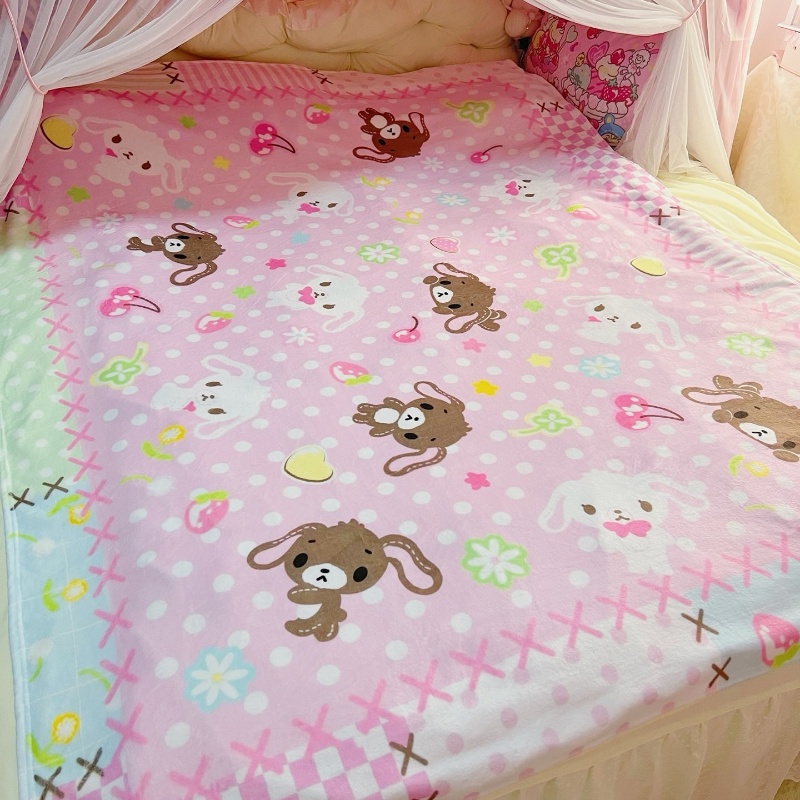 Office Furniture Heaven - Sevimli Sugarbunnies Mercan Peluş Battaniye Ofis